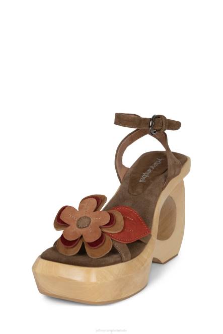 Jeffrey Campbell mahana NDHB981 platform sandaal bruin suède roest vrouwen