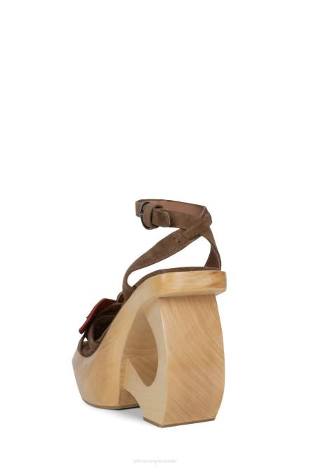 Jeffrey Campbell mahana NDHB981 platform sandaal bruin suède roest vrouwen