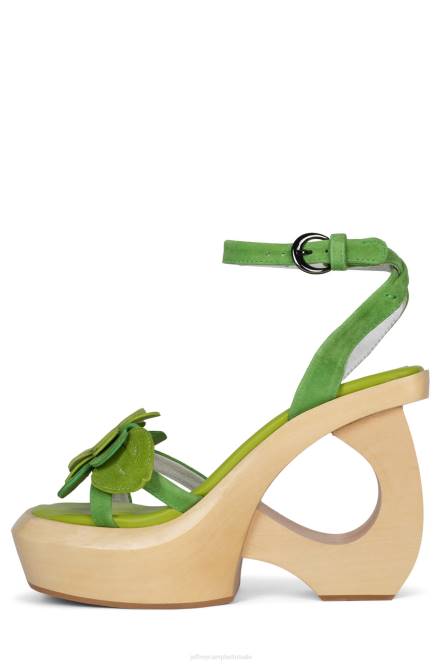 Jeffrey Campbell mahana NDHB982 platform sandaal groene suède combi vrouwen