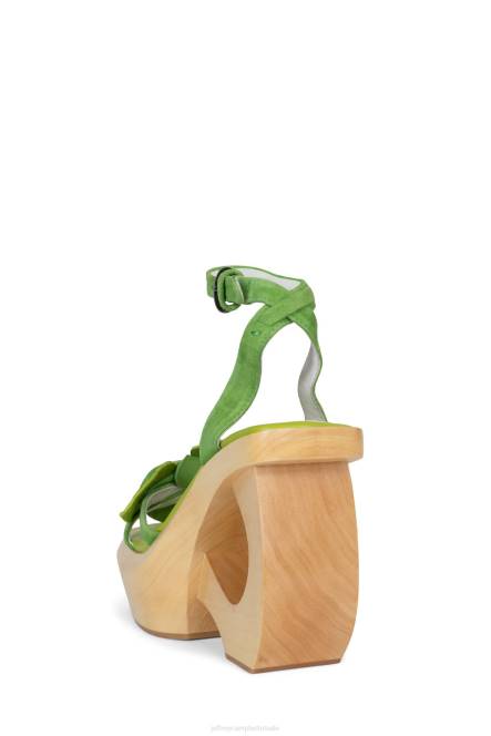 Jeffrey Campbell mahana NDHB982 platform sandaal groene suède combi vrouwen