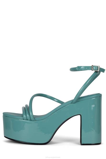 Jeffrey Campbell mamba NDHB948 platform sandaal blauwgroen patent vrouwen
