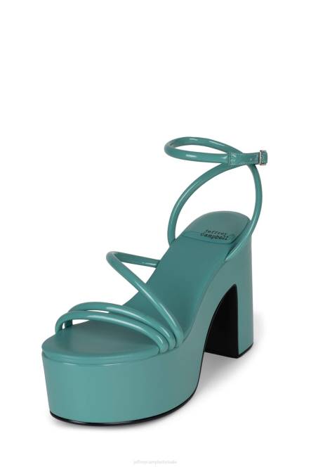Jeffrey Campbell mamba NDHB948 platform sandaal blauwgroen patent vrouwen