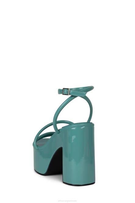 Jeffrey Campbell mamba NDHB948 platform sandaal blauwgroen patent vrouwen
