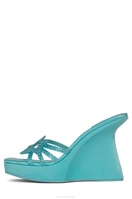 Jeffrey Campbell megaster NDHB987 platform sandaal blauw satijn blauw vrouwen