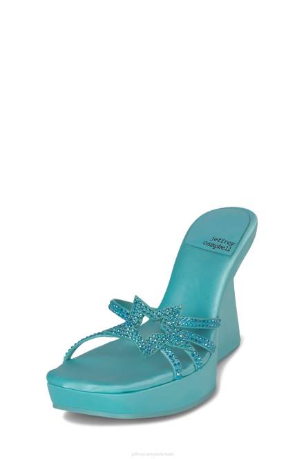 Jeffrey Campbell megaster NDHB987 platform sandaal blauw satijn blauw vrouwen