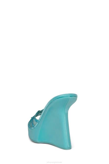 Jeffrey Campbell megaster NDHB987 platform sandaal blauw satijn blauw vrouwen