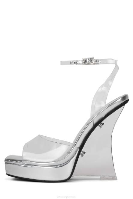 Jeffrey Campbell minima NDHB1064 platform sandaal helder zilver vrouwen
