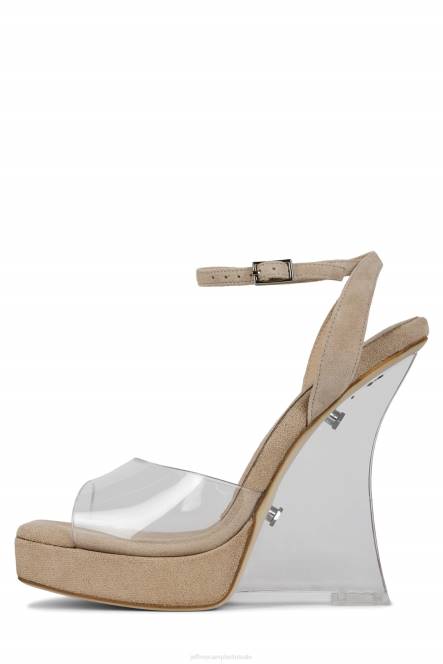Jeffrey Campbell minima NDHB1219 platform sandaal helder nude suède vrouwen