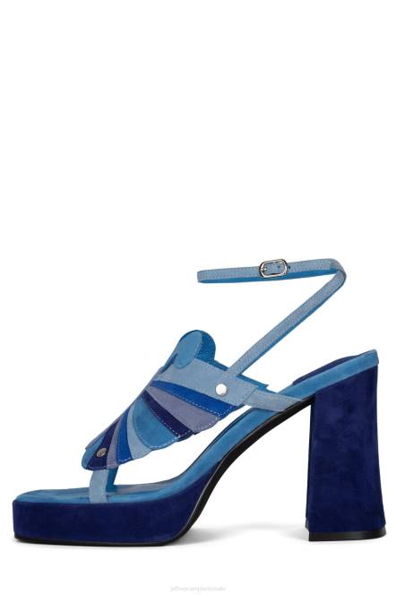 Jeffrey Campbell monarch-l NDHB988 platform sandaal blauwe suède combi vrouwen