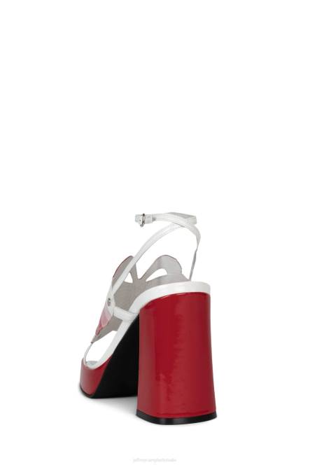 Jeffrey Campbell monarch-l NDHB989 platform sandaal rood lak wit multi vrouwen