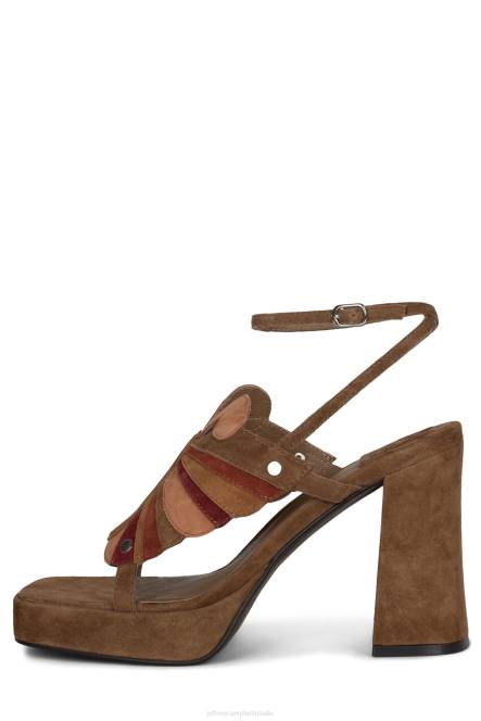Jeffrey Campbell monarch-l NDHB990 platform sandaal bruinbruin suède combo vrouwen