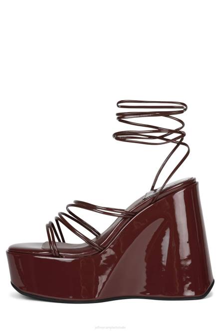 Jeffrey Campbell niveaus NDHB254 platform sandaal bruin patent vrouwen