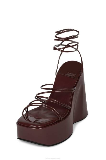 Jeffrey Campbell niveaus NDHB254 platform sandaal bruin patent vrouwen