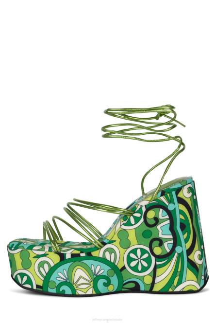 Jeffrey Campbell niveaus NDHB255 platform sandaal groen multi groen vrouwen
