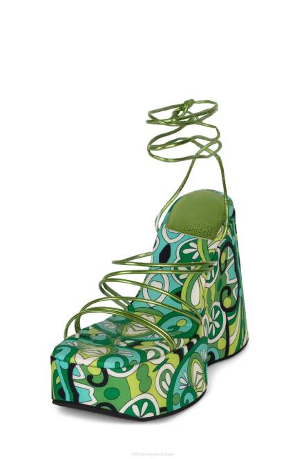 Jeffrey Campbell niveaus NDHB255 platform sandaal groen multi groen vrouwen