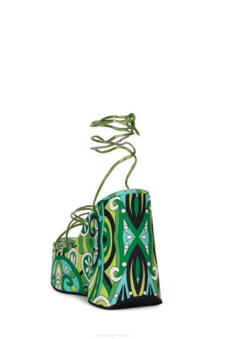 Jeffrey Campbell niveaus NDHB255 platform sandaal groen multi groen vrouwen