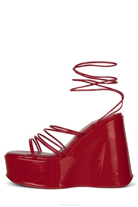 Jeffrey Campbell niveaus NDHB257 platform sandaal rood patent vrouwen