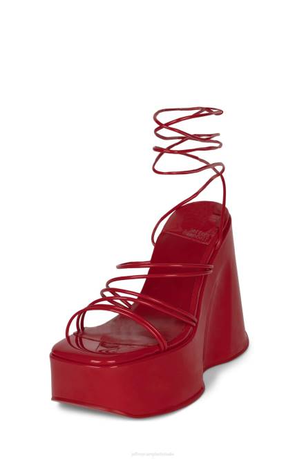 Jeffrey Campbell niveaus NDHB257 platform sandaal rood patent vrouwen