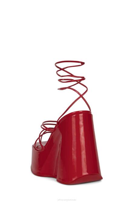 Jeffrey Campbell niveaus NDHB257 platform sandaal rood patent vrouwen