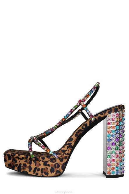 Jeffrey Campbell nuite NDHB1154 platform sandaal bruine jachtluipaard multi vrouwen