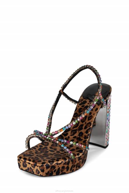 Jeffrey Campbell nuite NDHB1154 platform sandaal bruine jachtluipaard multi vrouwen