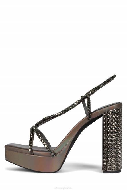 Jeffrey Campbell nuite NDHB1156 platform sandaal tinnen iriserende combo vrouwen