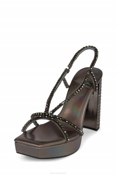 Jeffrey Campbell nuite NDHB1156 platform sandaal tinnen iriserende combo vrouwen