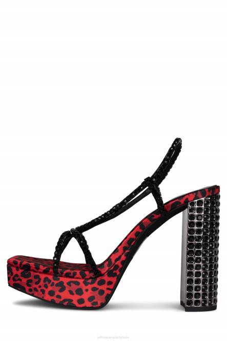 Jeffrey Campbell nuite NDHB1157 platform sandaal rood cheetah tin vrouwen