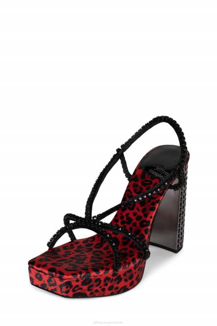 Jeffrey Campbell nuite NDHB1157 platform sandaal rood cheetah tin vrouwen