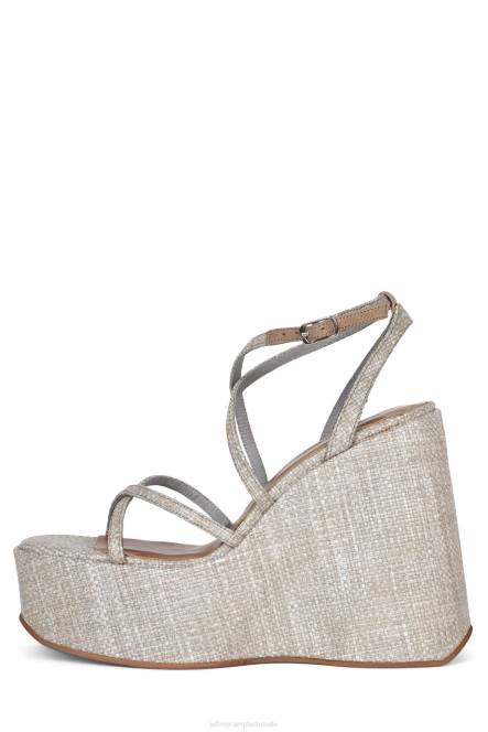 Jeffrey Campbell oliana NDHB994 platform sandaal beige geweven vrouwen