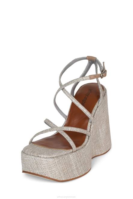 Jeffrey Campbell oliana NDHB994 platform sandaal beige geweven vrouwen