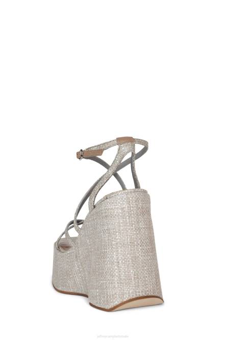 Jeffrey Campbell oliana NDHB994 platform sandaal beige geweven vrouwen