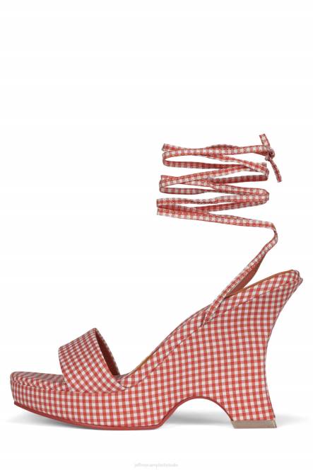 Jeffrey Campbell oraura NDHB1195 platform sandaal rode gingham vrouwen