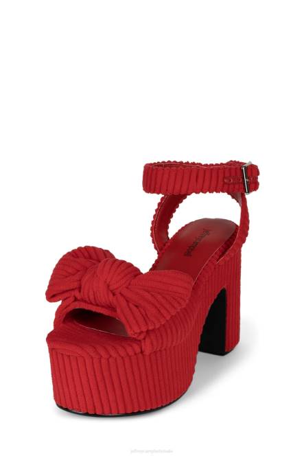 Jeffrey Campbell picknick NDHB1006 platform sandaal rode streep badstof vrouwen