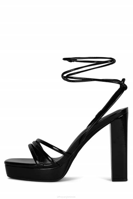 Jeffrey Campbell presecco NDHB1052 platform sandaal zwart gekreukt patent vrouwen