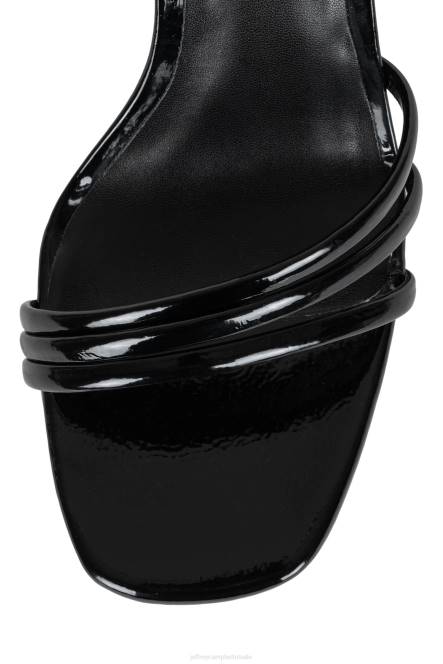 Jeffrey Campbell presecco NDHB1052 platform sandaal zwart gekreukt patent vrouwen