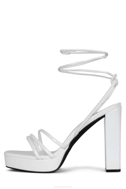 Jeffrey Campbell presecco NDHB1218 platform sandaal wit gekreukt patent vrouwen