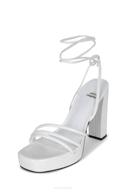 Jeffrey Campbell presecco NDHB1218 platform sandaal wit gekreukt patent vrouwen