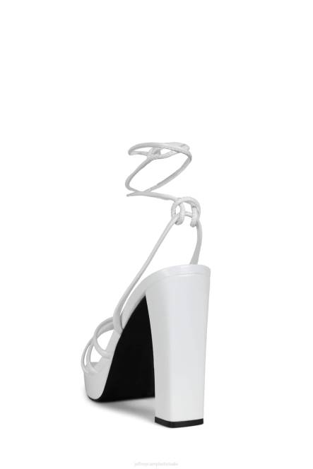 Jeffrey Campbell presecco NDHB1218 platform sandaal wit gekreukt patent vrouwen