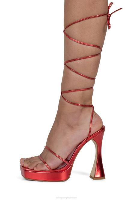 Jeffrey Campbell primadonna NDHB1177 platform sandaal rood metaalachtig vrouwen