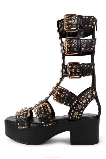 Jeffrey Campbell ramonen NDHB215 platform sandaal zwart goud vrouwen