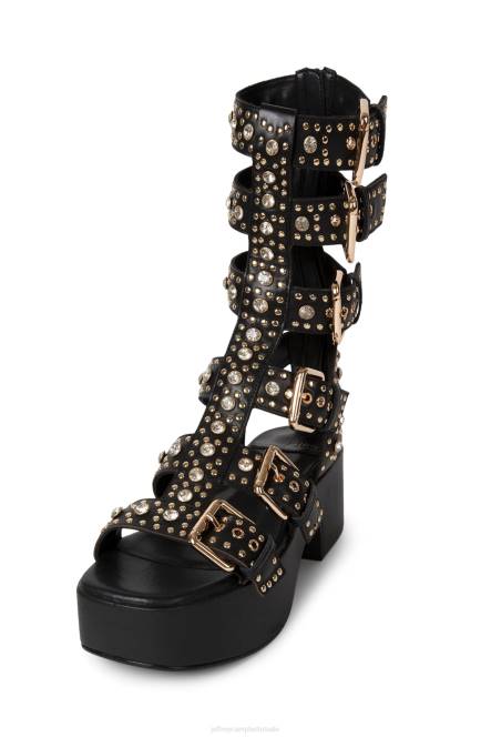 Jeffrey Campbell ramonen NDHB215 platform sandaal zwart goud vrouwen