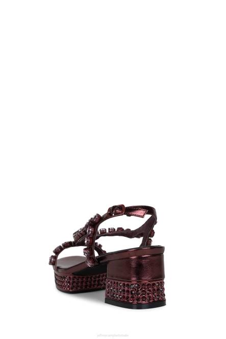 Jeffrey Campbell rijk NDHB1152 platform sandaal wijn metalen wijn vrouwen