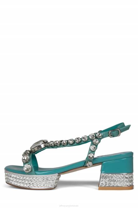Jeffrey Campbell rijk NDHB1153 platform sandaal aqua patent zilver vrouwen