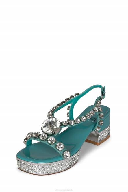 Jeffrey Campbell rijk NDHB1153 platform sandaal aqua patent zilver vrouwen