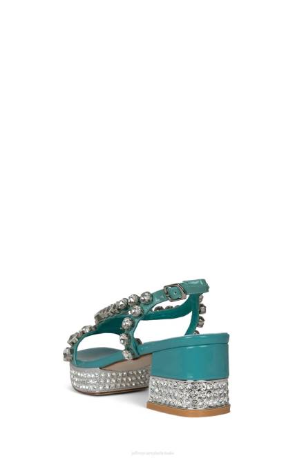 Jeffrey Campbell rijk NDHB1153 platform sandaal aqua patent zilver vrouwen