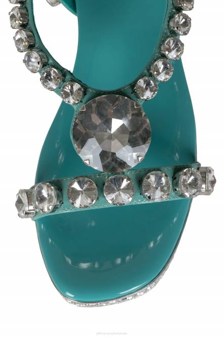 Jeffrey Campbell rijk NDHB1153 platform sandaal aqua patent zilver vrouwen