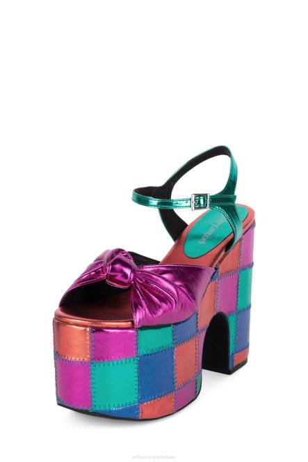 Jeffrey Campbell riskybz-lp NDHB1078 platform sandaal helder metallic multi vrouwen