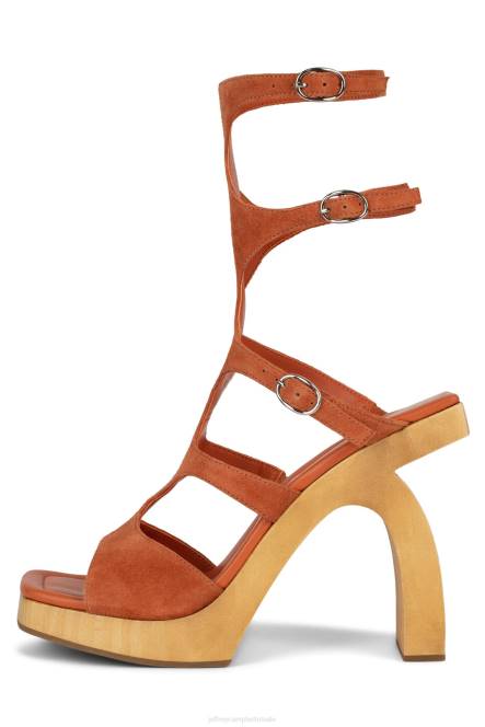 Jeffrey Campbell rivalen NDHB217 platform sandaal oranje suèdebruin vrouwen