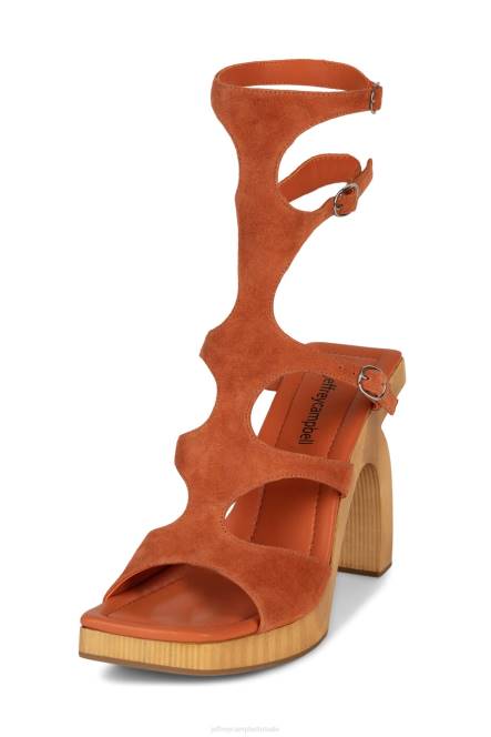 Jeffrey Campbell rivalen NDHB217 platform sandaal oranje suèdebruin vrouwen